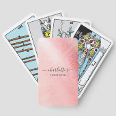 Jeu De Cartes Parties scintillant rose personnalisée (Imiter)Car (Verso)