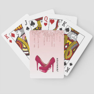 Jeu De Cartes Parties scintillant roses modernes et talons hauts