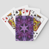 Jeu De Cartes Parties scintillant violette Coeur et Fleur Motif (dos)