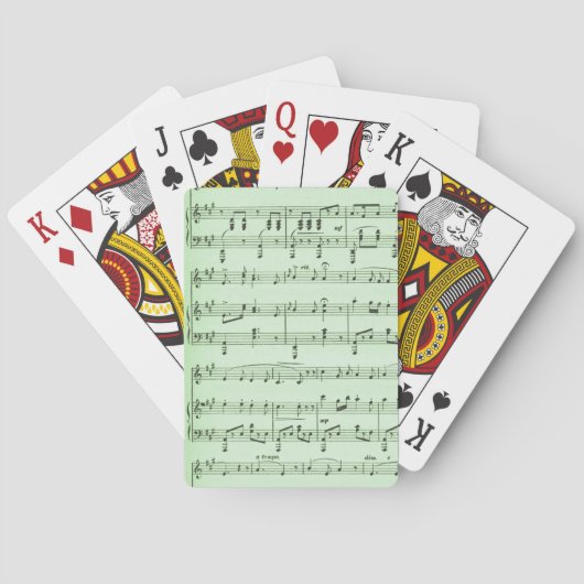 Jeu De Cartes Partition de musique verte (dos)