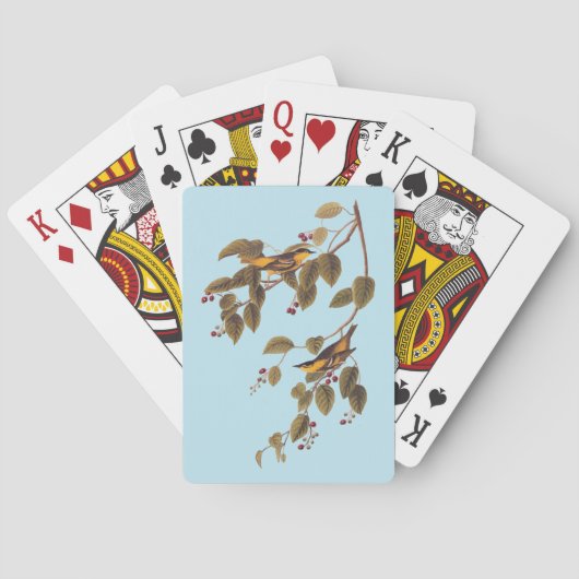 Jeu De Cartes Paruline carbonée Audubon Oiseau (dos)