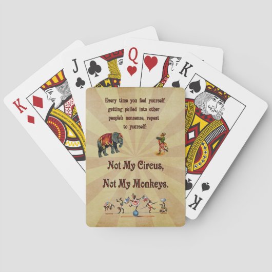 Jeu De Cartes Pas mes singes, pas mon cirque (dos)