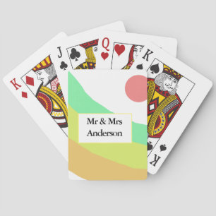 Jeu De Cartes pastel boho rouge jaune vertajoutez vos initiales