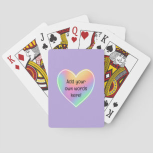 Jeu De Cartes Pastel personnalisé Rainbow Heart