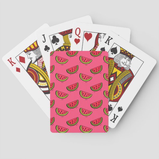 Jeu De Cartes Pastèque d'été sur le motif rose (dos)