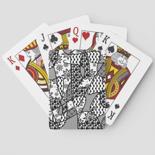Jeu De Cartes Patchwork motif noir et blanc 03 (dos)