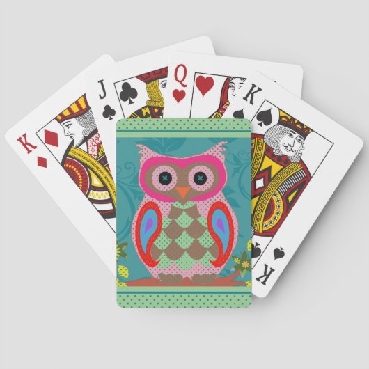 Jeu De Cartes Patchwork Owl Folk Art (dos)