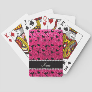Jeu De Cartes Patinage artistique de la parties scintillant rose