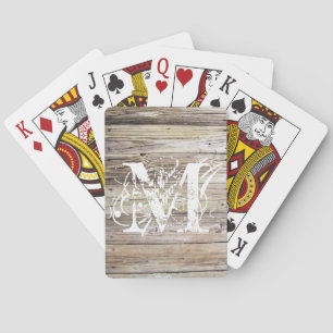 Jeu De Cartes Patiné Bois Monogramme Vélo Jouer Cartes