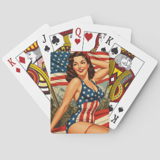 Jeu De Cartes Patriotique Pin Up Playards / Susan