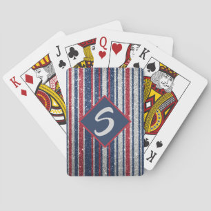 Jeu De Cartes Patriotique Rouge Bleu Bleu Parties scintillant ra