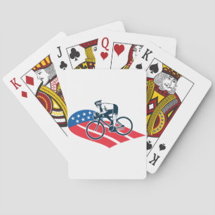 Jeu De Cartes Patriotique USA Cyclisme Américain Drapeau Vélo Ri
