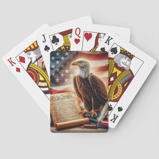Jeu De Cartes Patriotisme américain de l'aigle chauve (dos)