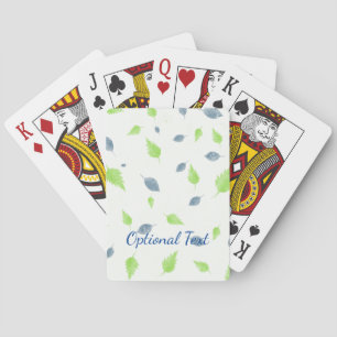 Jeu De Cartes Pattern Blue & Green Leaves