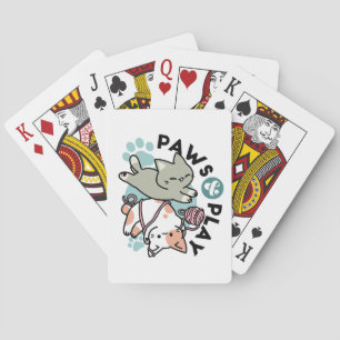 Jeu De Cartes Pattes et Jeux – Illustration de Chat Adorable