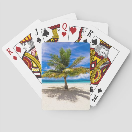 Jeu De Cartes Paume sur la plage blanche de sable (dos)