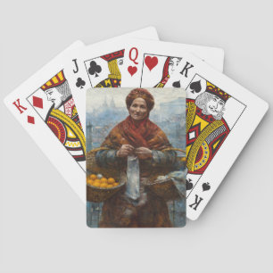 Jeu De Cartes Pauvre femme juive vendant des oranges en Pologne