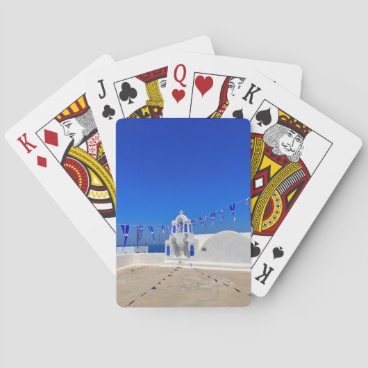 Jeu De Cartes Pavillons grecs Eglise blanche Bâtiment Grèce (dos)