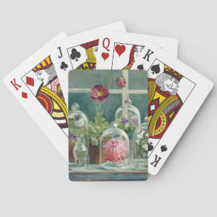 Jeu De Cartes Pavots pourpres sur un rebord de fenêtre