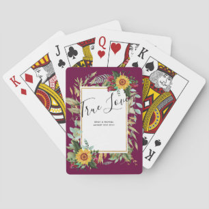 Jeu De Cartes Pays Tournesols Rustiques Bourgogne Mariage Rose