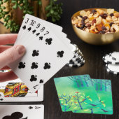 Jeu De Cartes Paysage Abstrait vert moderne (In Situ)