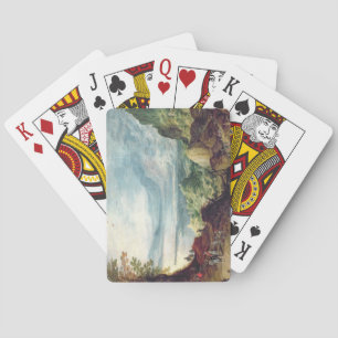Jeu De Cartes Paysage avec mer et montagnes (huile sur toile)