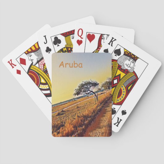 Jeu De Cartes Paysage d'Aruba avec Divi Divi Trees (dos)