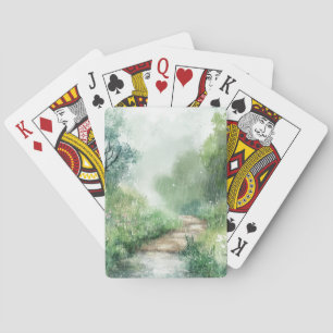 Jeu De Cartes Paysage de chemin forestier brumeux (2)