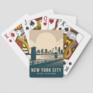Jeu De Cartes Paysage de New York City Minimaliste Art Vintage R