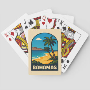 Jeu De Cartes Paysage de plage de Bahamas Vintage voyage rétro