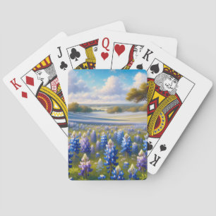Jeu De Cartes Paysage de prairie aux bleuets du Texas