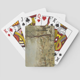 Jeu De Cartes Paysage d'hiver avec piège à oiseaux (huile sur pa