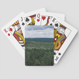 Jeu De Cartes Paysage forestier vert nuageux au-dessus de la pho