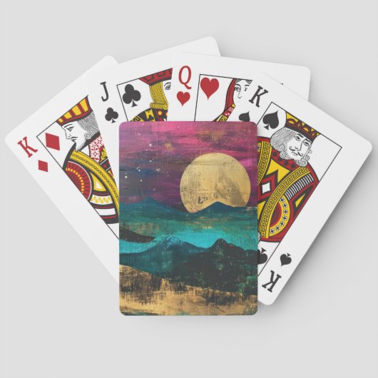 Jeu De Cartes Paysage lunaire de fantaisie abstrait Impression s (dos)
