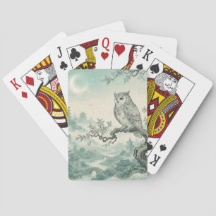 Jeu De Cartes Paysage lunaire de hibou mystique Art
