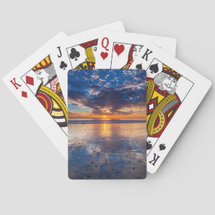 Jeu De Cartes Paysage marin dramatique, coucher de soleil, CA