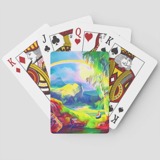 Jeu De Cartes Paysage norvégien avec arc-en-ciel (dos)