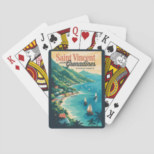 Jeu De Cartes Paysage rétro de Saint-Vincent-et-les-Grenadines
