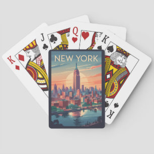 Jeu De Cartes Paysage urbain de New York City Art de voyage vint