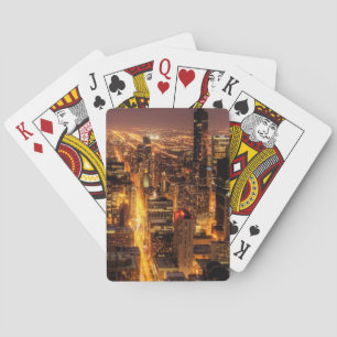 Jeu De Cartes Paysage urbain de nuit de Chicago