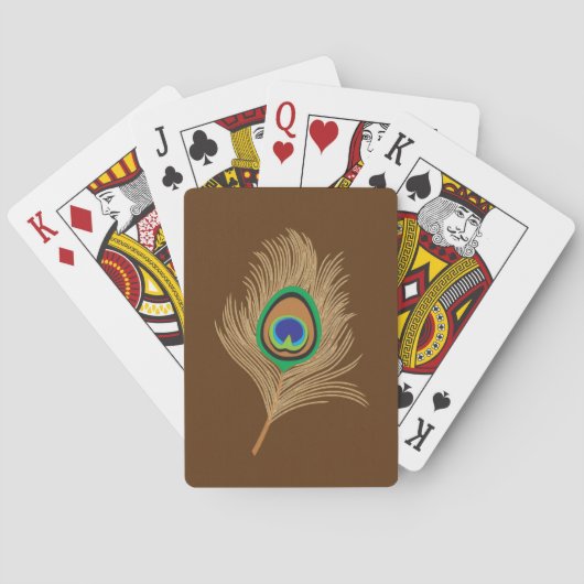 Jeu De Cartes Peacock Beige sur Chocolat Brown (dos)