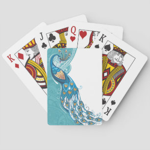 Jeu De Cartes Peacock sur l'illustration Turquoise