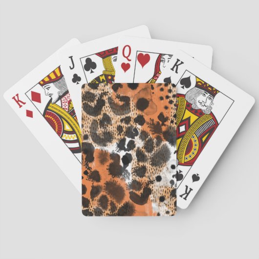 Jeu De Cartes Peau animale : motif léopard créatif. (dos)