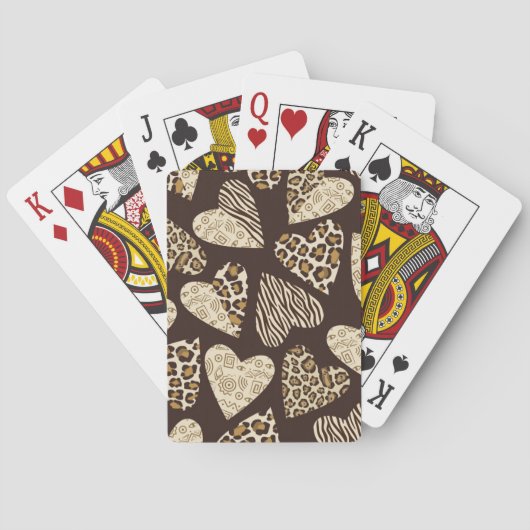 Jeu De Cartes Peau d'animal avec des coeurs (dos)