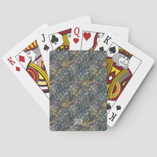Jeu De Cartes Peau de crocodile imitation. Impression animale. (dos)