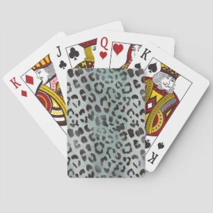 Jeu De Cartes Peau de léopard dans une mer bleue tangerine