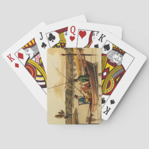 Jeu De Cartes Pêche dans un Punt, aquatiné par I. Clark, pub. pa