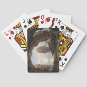 Jeu De Cartes Pêcheur dans une grotte, Helgoland, 1850 (huile su