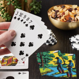 Jeu De Cartes Pêcheur sur Riverbank Jouer des cartes