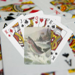 Jeu De Cartes Pêcheur vintage de truite arc-en-ciel Pêche du poi<br><div class="desc">Illustration vintage design sportif mettant en vedette un pêcheur pêchant dans une rivière. Une truite arc-en-ciel éclate et saute hors de l'eau.</div>